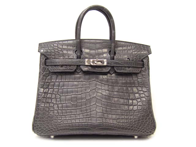 エルメス バーキン25(クロコダイルニロティカスマット/グラファイト)